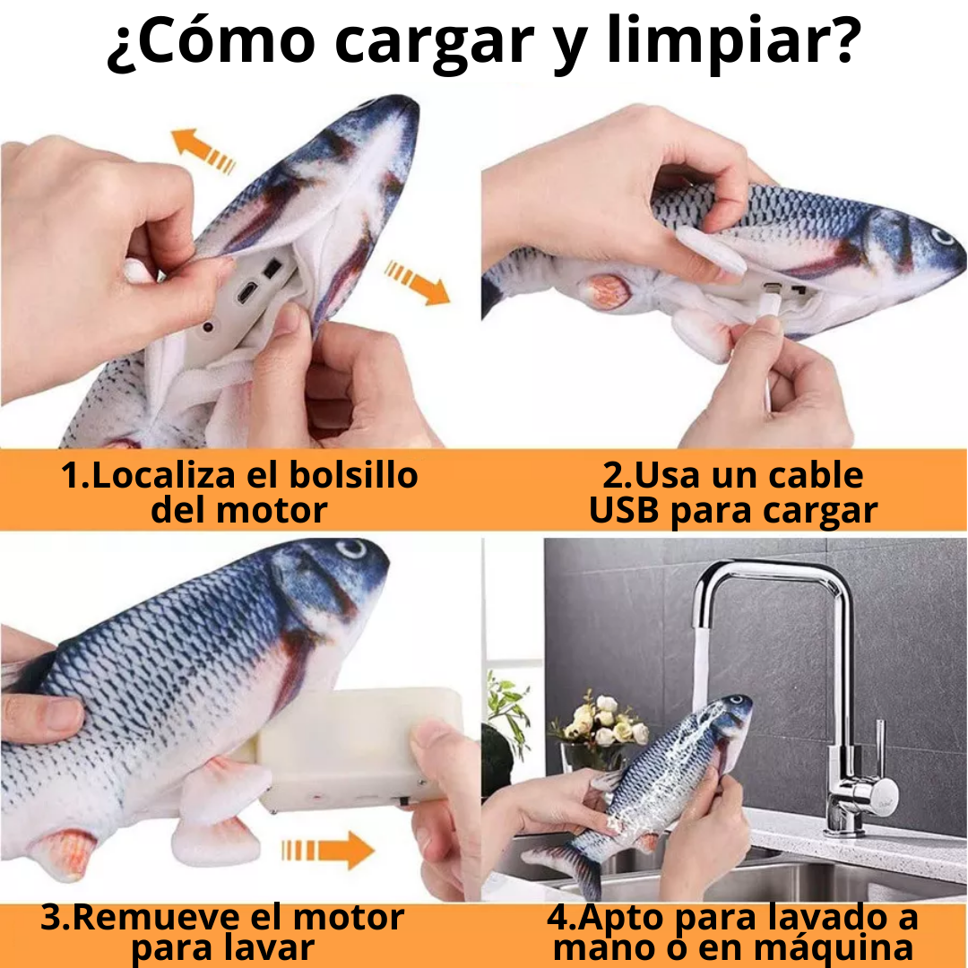 Juguete Pescado de Peluche para Gatos